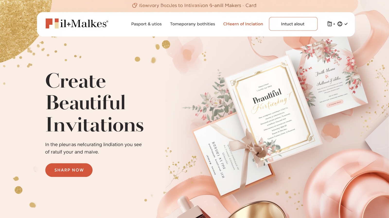 Invitation Card Generator User Interface - Easy to Use Dashboard with Template Selection